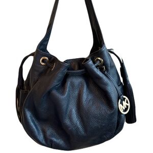 Michael Kors Medium Black Leather Shoulder Bag/Purse
